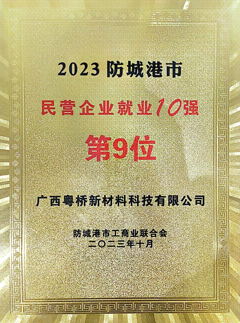 2023防城港民企就業10強第9位